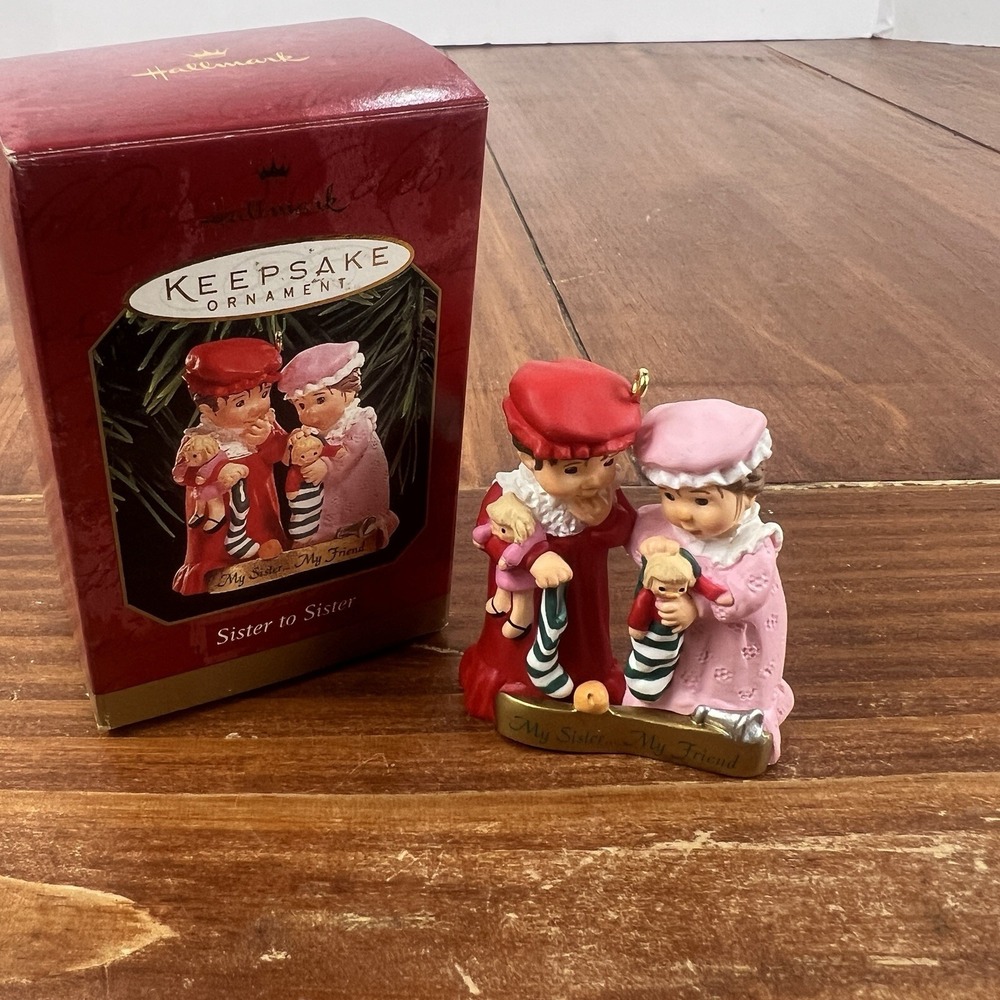 1999 Hallmark Keepsake Christmas Ornament Sister to Sister My Friend - Orig. Box